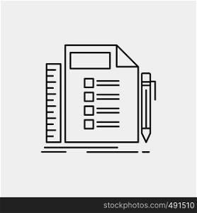 Business, list, plan, planning, task Line Icon. Vector isolated illustration. Vector EPS10 Abstract Template background