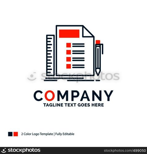 Business, list, plan, planning, task Logo Design. Blue and Orange Brand Name Design. Place for Tagline. Business Logo template.