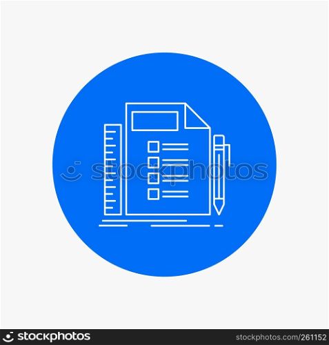 Business, list, plan, planning, task White Line Icon in Circle background. vector icon illustration