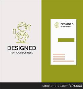 Business Logo for abilities, development, Female, global, online. Vertical Green Business / Visiting Card template. Creative background vector illustration. Vector EPS10 Abstract Template background