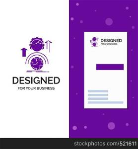 Business Logo for abilities, development, Female, global, online. Vertical Purple Business / Visiting Card template. Creative background vector illustration. Vector EPS10 Abstract Template background