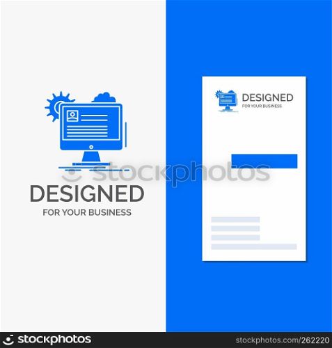 Business Logo for Account, profile, report, edit, Update. Vertical Blue Business / Visiting Card template.