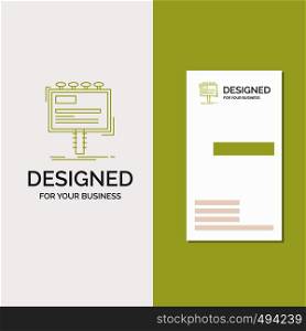 Business Logo for ad, advertisement, advertising, billboard, promo. Vertical Green Business / Visiting Card template. Creative background vector illustration. Vector EPS10 Abstract Template background