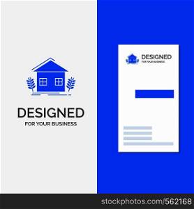 Business Logo for agriculture, urban, ecology, environment, farming. Vertical Blue Business / Visiting Card template.. Vector EPS10 Abstract Template background
