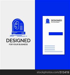 Business Logo for Ai, brain, future, intelligence, machine. Vertical Blue Business / Visiting Card template.. Vector EPS10 Abstract Template background