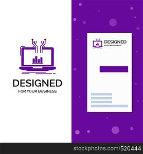 Business Logo for Analysis, analytical, management, online, platform. Vertical Purple Business / Visiting Card template. Creative background vector illustration. Vector EPS10 Abstract Template background