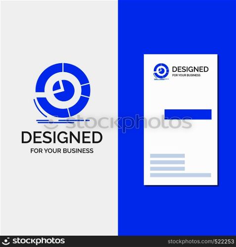 Business Logo for Analysis, analytics, business, diagram, pie chart. Vertical Blue Business / Visiting Card template.. Vector EPS10 Abstract Template background