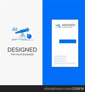 Business Logo for Analytics, finance, forecast, market, prediction. Vertical Blue Business / Visiting Card template.