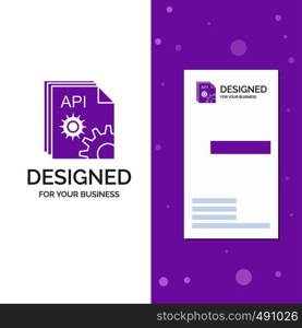 Business Logo for Api, app, coding, developer, software. Vertical Purple Business / Visiting Card template. Creative background vector illustration. Vector EPS10 Abstract Template background
