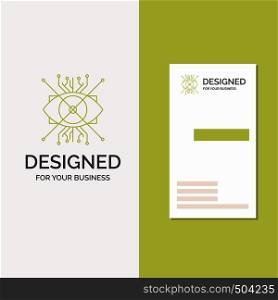 Business Logo for Ar, augmentation, cyber, eye, lens. Vertical Green Business / Visiting Card template. Creative background vector illustration. Vector EPS10 Abstract Template background