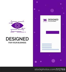Business Logo for attention, eye, focus, looking, vision. Vertical Purple Business / Visiting Card template. Creative background vector illustration. Vector EPS10 Abstract Template background