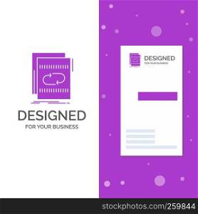Business Logo for Audio, file, loop, mix, sound. Vertical Purple Business / Visiting Card template. Creative background vector illustration