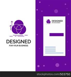 Business Logo for balance, circle, alignment, measurement, geometry. Vertical Purple Business / Visiting Card template. Creative background vector illustration. Vector EPS10 Abstract Template background