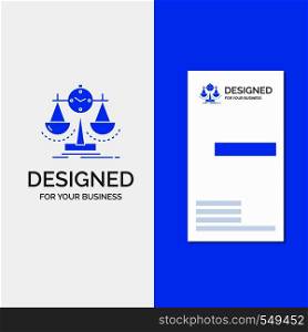 Business Logo for Balanced, management, measure, scorecard, strategy. Vertical Blue Business / Visiting Card template.. Vector EPS10 Abstract Template background