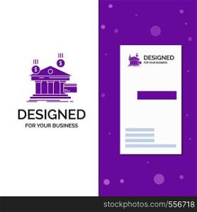 Business Logo for bank, payments, banking, financial, money. Vertical Purple Business / Visiting Card template. Creative background vector illustration. Vector EPS10 Abstract Template background