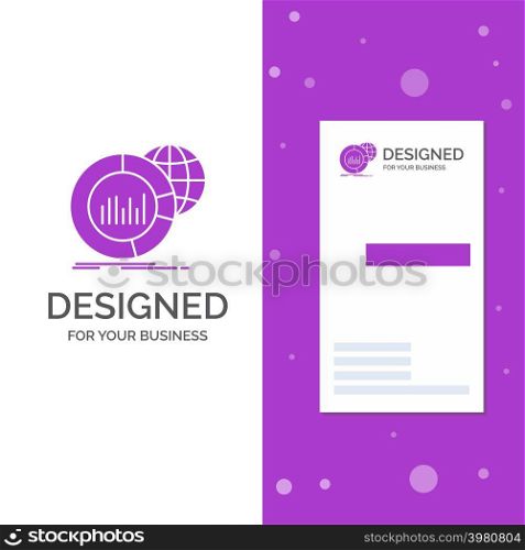 Business Logo for Big, chart, data, world, infographic. Vertical Purple Business / Visiting Card template. Creative background vector illustration