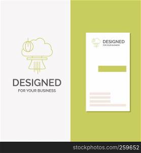 Business Logo for Bomb, explosion, nuclear, special, war. Vertical Green Business / Visiting Card template. Creative background vector illustration