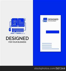 Business Logo for book, ebook, interactive, mobile, video. Vertical Blue Business / Visiting Card template.. Vector EPS10 Abstract Template background