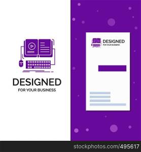 Business Logo for book, ebook, interactive, mobile, video. Vertical Purple Business / Visiting Card template. Creative background vector illustration. Vector EPS10 Abstract Template background