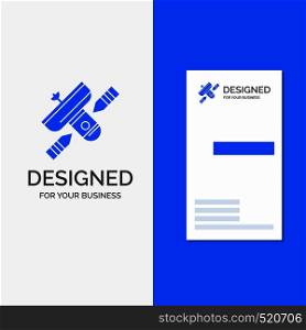Business Logo for Broadcast, broadcasting, radio, satellite, transmitter. Vertical Blue Business / Visiting Card template.. Vector EPS10 Abstract Template background
