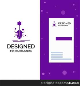Business Logo for Bug, insect, spider, virus, web. Vertical Purple Business / Visiting Card template. Creative background vector illustration. Vector EPS10 Abstract Template background