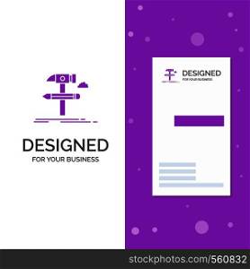 Business Logo for Build, design, develop, tool, tools. Vertical Purple Business / Visiting Card template. Creative background vector illustration. Vector EPS10 Abstract Template background