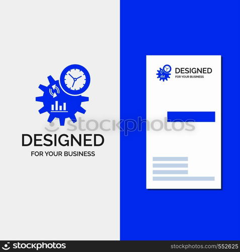 Business Logo for Business, engineering, management, process. Vertical Blue Business / Visiting Card template.. Vector EPS10 Abstract Template background