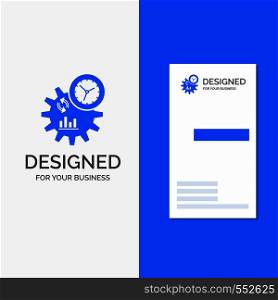Business Logo for Business, engineering, management, process. Vertical Blue Business / Visiting Card template.. Vector EPS10 Abstract Template background