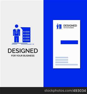 Business Logo for Business, explanation, graph, meeting, presentation. Vertical Blue Business / Visiting Card template.. Vector EPS10 Abstract Template background