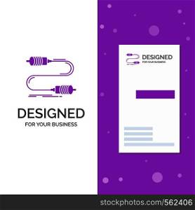 Business Logo for Buzz, communication, interaction, marketing, wire. Vertical Purple Business / Visiting Card template. Creative background vector illustration. Vector EPS10 Abstract Template background