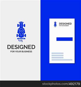 Business Logo for Car, formula, game, racing, speed. Vertical Blue Business / Visiting Card template.. Vector EPS10 Abstract Template background