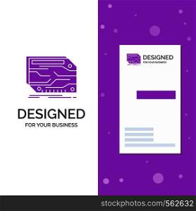 Business Logo for card, component, custom, electronic, memory. Vertical Purple Business / Visiting Card template. Creative background vector illustration. Vector EPS10 Abstract Template background