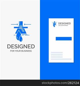 Business Logo for Chemical, Leak, Detection, Factory, pollution. Vertical Blue Business / Visiting Card template.