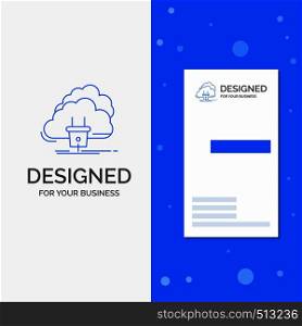 Business Logo for Cloud, connection, energy, network, power. Vertical Blue Business / Visiting Card template. Vector EPS10 Abstract Template background