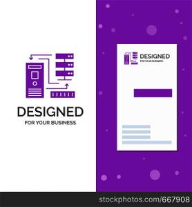Business Logo for Combination, data, database, electronic, information. Vertical Purple Business / Visiting Card template. Creative background vector illustration. Vector EPS10 Abstract Template background
