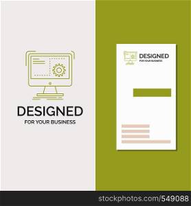 Business Logo for Command, computer, function, process, progress. Vertical Green Business / Visiting Card template. Creative background vector illustration. Vector EPS10 Abstract Template background