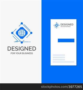 Business Logo for Complex, global, internet, net, web. Vertical Blue Business / Visiting Card template.