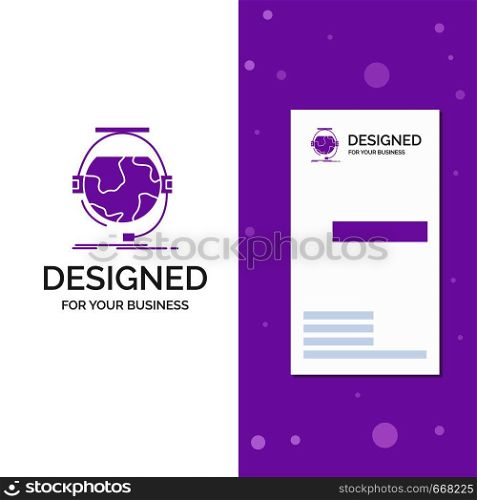 Business Logo for consultation, education, online, e learning, support. Vertical Purple Business / Visiting Card template. Creative background vector illustration. Vector EPS10 Abstract Template background