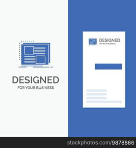 Business Logo for Content, design, frame, page, text. Vertical Blue Business / Visiting Card template.. Vector EPS10 Abstract Template background