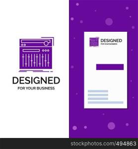 Business Logo for Control, controller, midi, studio, sound. Vertical Purple Business / Visiting Card template. Creative background vector illustration. Vector EPS10 Abstract Template background