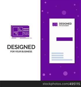 Business Logo for control, equalizer, equalization, sound, studio. Vertical Purple Business / Visiting Card template. Creative background vector illustration. Vector EPS10 Abstract Template background