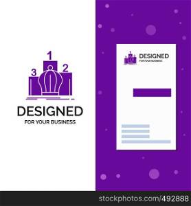 Business Logo for Crown, king, leadership, monarchy, royal. Vertical Purple Business / Visiting Card template. Creative background vector illustration. Vector EPS10 Abstract Template background