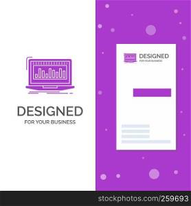 Business Logo for Data, financial, index, monitoring, stock. Vertical Purple Business / Visiting Card template. Creative background vector illustration