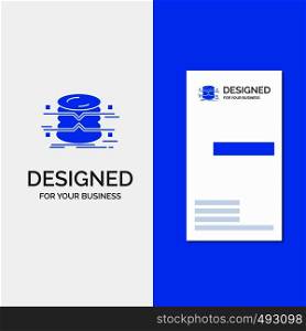 Business Logo for database, data, architecture, infographics, monitoring. Vertical Blue Business / Visiting Card template.. Vector EPS10 Abstract Template background