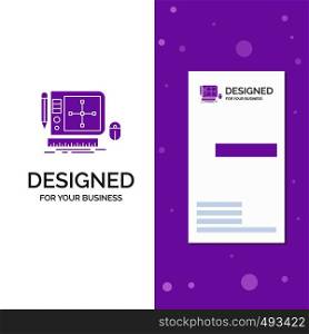 Business Logo for design, Graphic, Tool, Software, web Designing. Vertical Purple Business / Visiting Card template. Creative background vector illustration. Vector EPS10 Abstract Template background