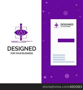 Business Logo for Ecology, monitoring, pollution, research, science. Vertical Purple Business / Visiting Card template. Creative background vector illustration. Vector EPS10 Abstract Template background