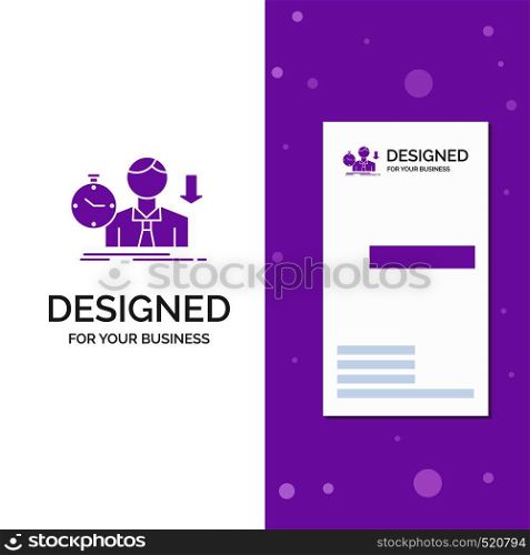 Business Logo for failure, fail, sad, depression, time. Vertical Purple Business / Visiting Card template. Creative background vector illustration. Vector EPS10 Abstract Template background