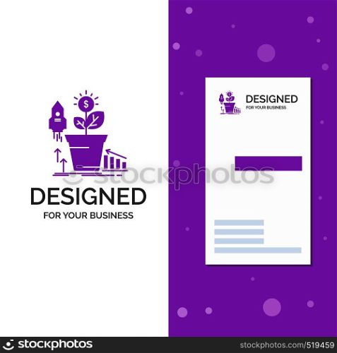 Business Logo for Finance, financial, growth, money, profit. Vertical Purple Business / Visiting Card template. Creative background vector illustration. Vector EPS10 Abstract Template background