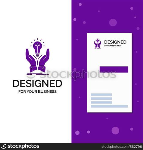 Business Logo for idea, ideas, creative, share, hands. Vertical Purple Business / Visiting Card template. Creative background vector illustration. Vector EPS10 Abstract Template background
