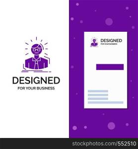 Business Logo for Manager, Employee, Doctor, Person, Business Man. Vertical Purple Business / Visiting Card template. Creative background vector illustration. Vector EPS10 Abstract Template background